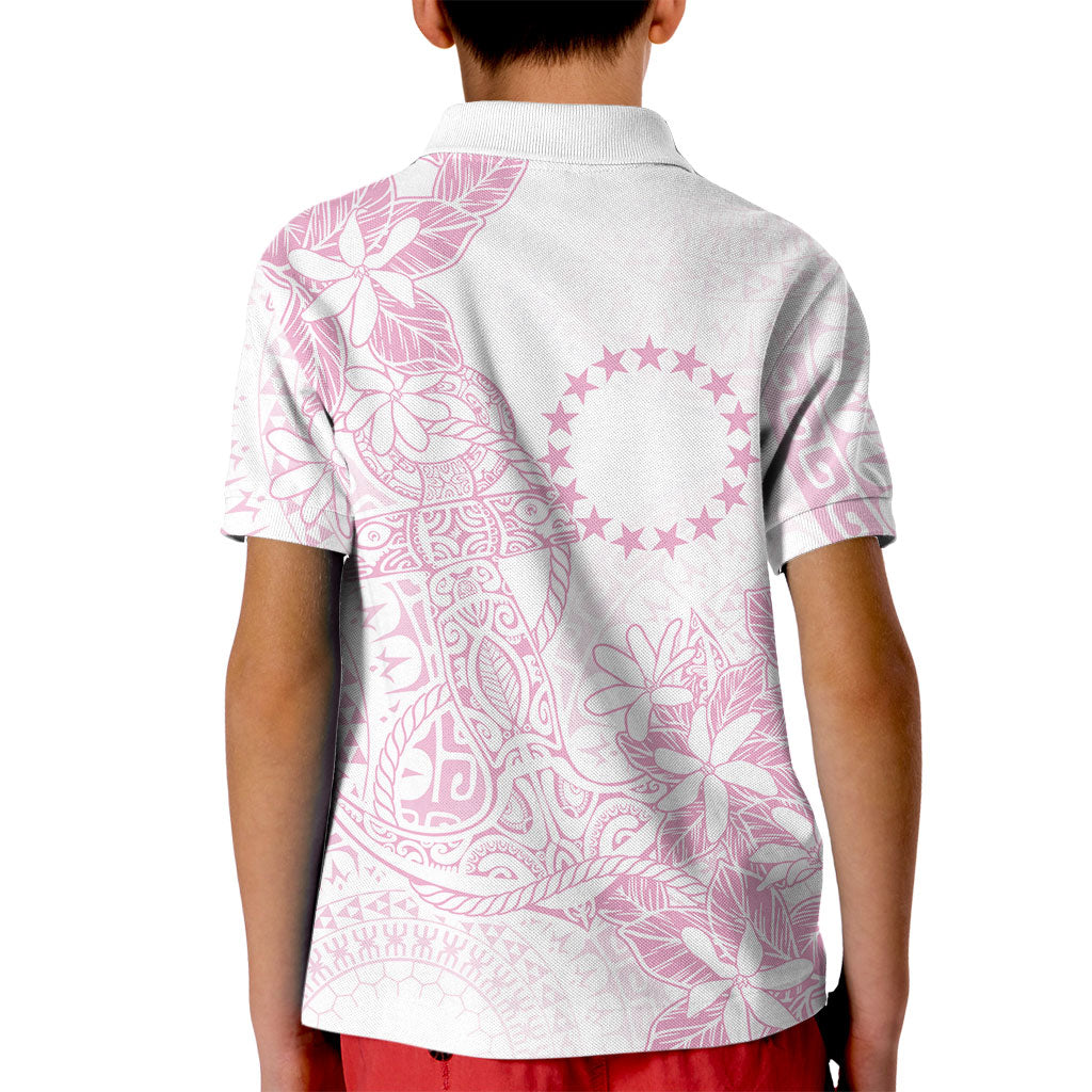 Candy Pink Kuki Airani Tapakau Kid Polo Shirt Tribal Anchor Mix Tiare