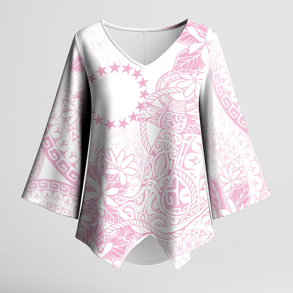 Candy Pink Kuki Airani Tapakau Kimono Sleeve Blouse Tribal Anchor Mix Tiare