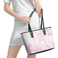 Candy Pink Kuki Airani Tapakau Leather Tote Bag Tribal Anchor Mix Tiare LT7 - Polynesian Pride