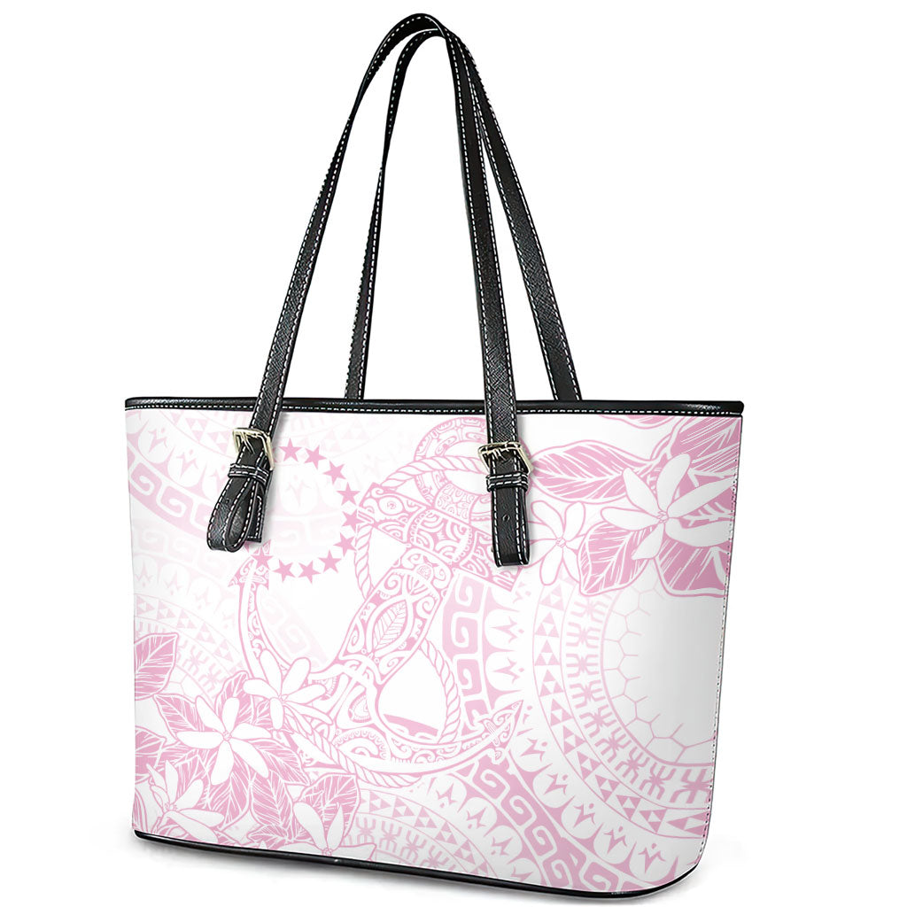 Candy Pink Kuki Airani Tapakau Leather Tote Bag Tribal Anchor Mix Tiare LT7 - Polynesian Pride