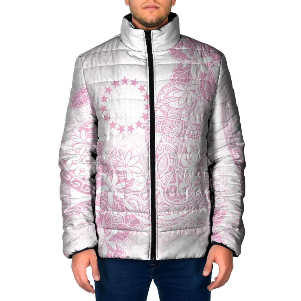 Candy Pink Kuki Airani Tapakau Padded Jacket Tribal Anchor Mix Tiare LT7 Men Candy Pink - Polynesian Pride