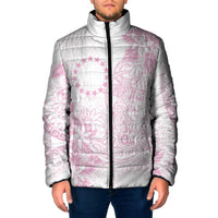 Candy Pink Kuki Airani Tapakau Padded Jacket Tribal Anchor Mix Tiare LT7 Men Candy Pink - Polynesian Pride