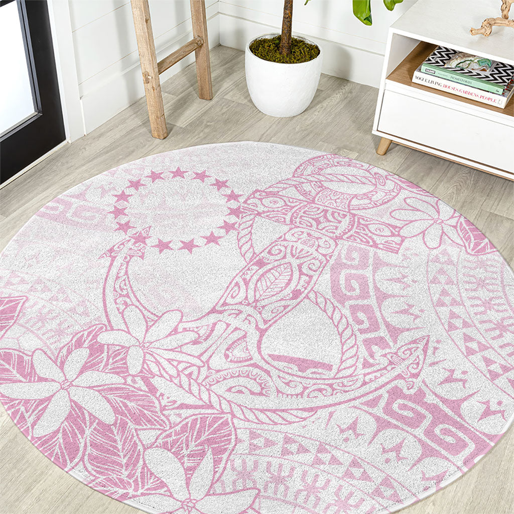 Candy Pink Kuki Airani Tapakau Round Carpet Tribal Anchor Mix Tiare LT7 Candy Pink - Polynesian Pride