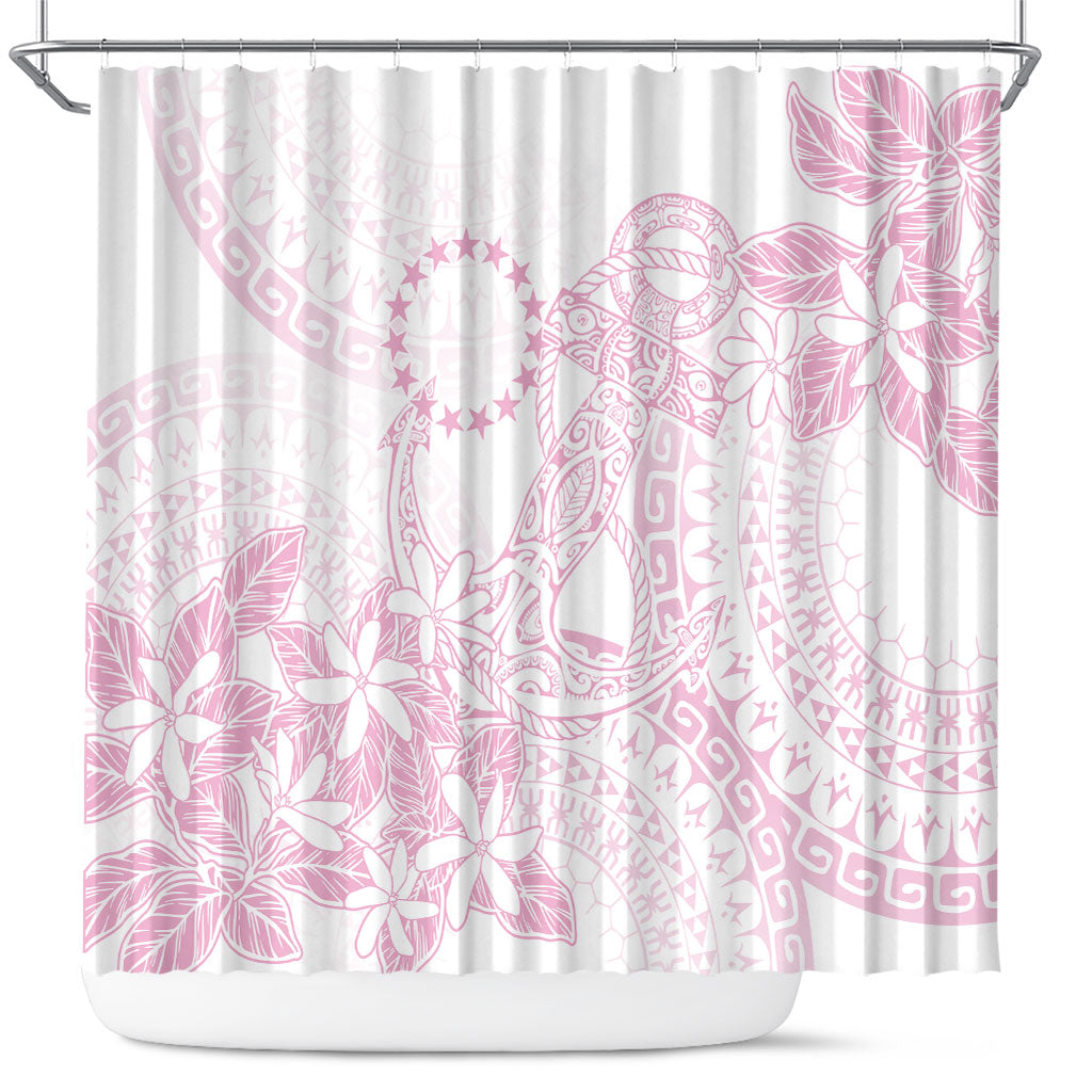 Candy Pink Kuki Airani Tapakau Shower Curtain Tribal Anchor Mix Tiare LT7 Candy Pink - Polynesian Pride