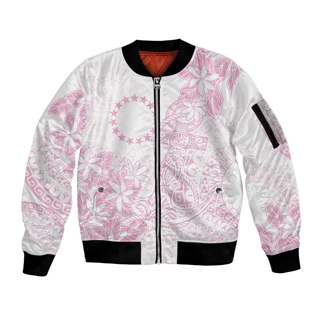 Candy Pink Kuki Airani Tapakau Sleeve Zip Bomber Jacket Tribal Anchor Mix Tiare LT7 Unisex Candy Pink - Polynesian Pride