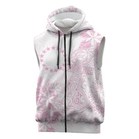 Candy Pink Kuki Airani Tapakau Sleeveless Zip Hoodie Tribal Anchor Mix Tiare