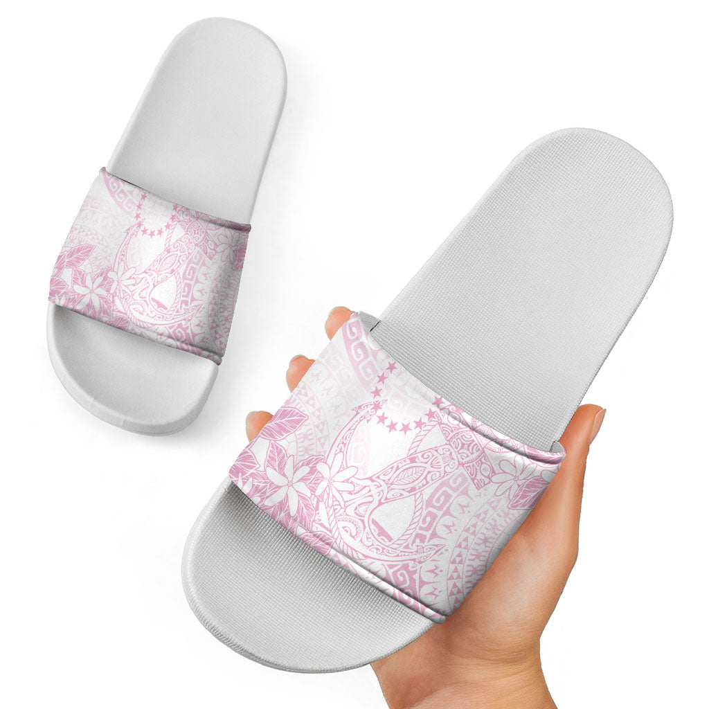 Candy Pink Kuki Airani Tapakau Slide Sandals Tribal Anchor Mix Tiare