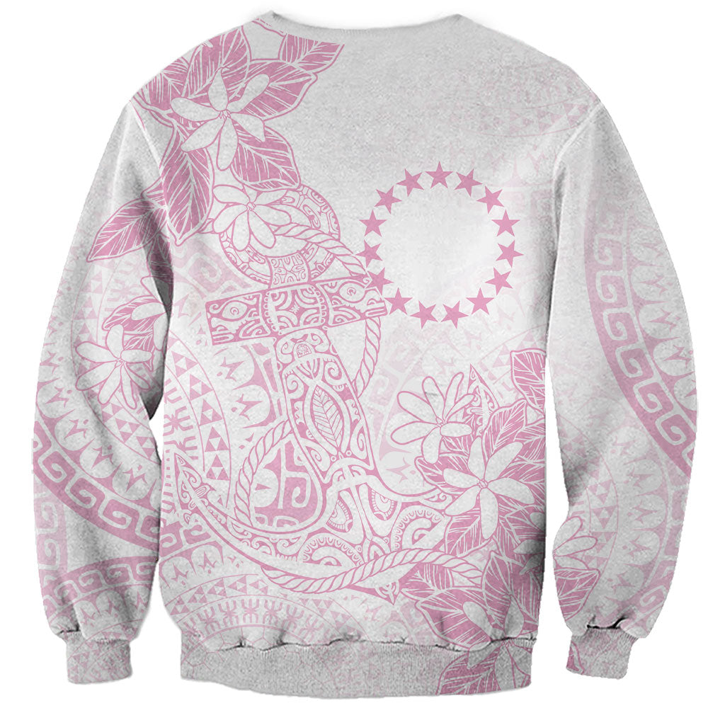 Candy Pink Kuki Airani Tapakau Sweatshirt Tribal Anchor Mix Tiare