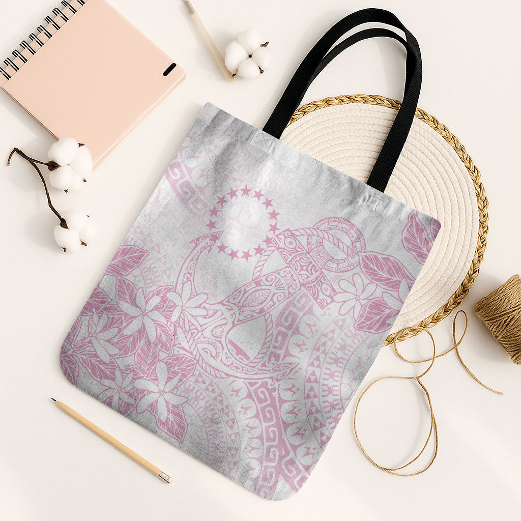 Candy Pink Kuki Airani Tapakau Tote Bag Tribal Anchor Mix Tiare LT7 Black Strap One Size Candy Pink - Polynesian Pride