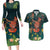 Hawaii Hula Girl Vintage Couples Matching Long Sleeve Bodycon Dress and Hawaiian Shirt Tropical Forest