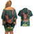 Hawaii Hula Girl Vintage Couples Matching Off Shoulder Short Dress and Hawaiian Shirt Tropical Forest