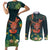 Hawaii Hula Girl Vintage Couples Matching Short Sleeve Bodycon Dress and Long Sleeve Button Shirt Tropical Forest