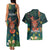 Hawaii Hula Girl Vintage Couples Matching Tank Maxi Dress and Hawaiian Shirt Tropical Forest