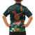 Hawaii Hula Girl Vintage Family Matching Long Sleeve Bodycon Dress and Hawaiian Shirt Tropical Forest