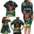 Hawaii Hula Girl Vintage Family Matching Long Sleeve Bodycon Dress and Hawaiian Shirt Tropical Forest