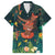 Hawaii Hula Girl Vintage Family Matching Long Sleeve Bodycon Dress and Hawaiian Shirt Tropical Forest