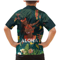 Hawaii Hula Girl Vintage Family Matching Mermaid Dress and Hawaiian Shirt Tropical Forest