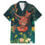 Hawaii Hula Girl Vintage Family Matching Off Shoulder Short Dress and Hawaiian Shirt Tropical Forest