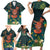 Hawaii Hula Girl Vintage Family Matching Short Sleeve Bodycon Dress and Hawaiian Shirt Tropical Forest