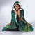 Hawaii Hula Girl Vintage Hooded Blanket Tropical Forest