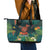 Hawaii Hula Girl Vintage Leather Tote Bag Tropical Forest