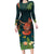 Hawaii Hula Girl Vintage Long Sleeve Bodycon Dress Tropical Forest