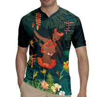 Hawaii Hula Girl Vintage Rugby Jersey Tropical Forest