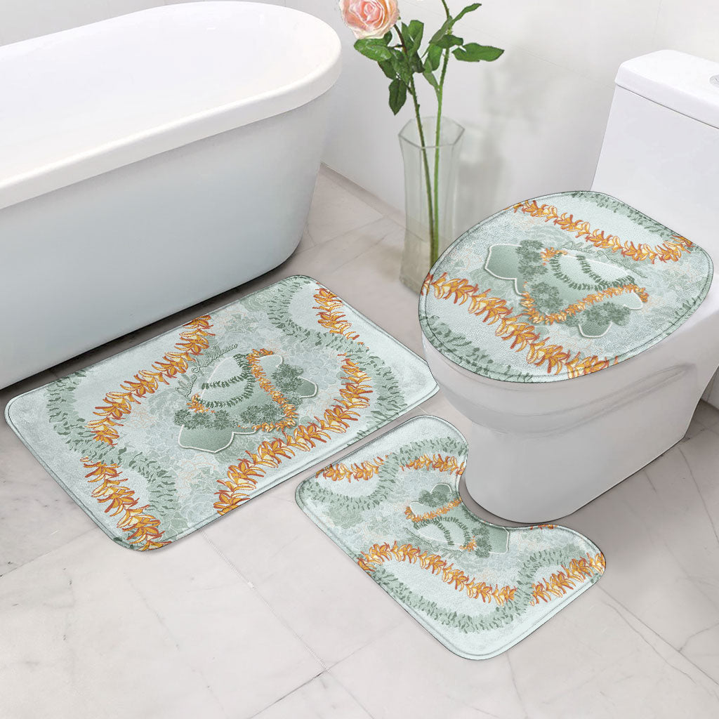 Hawaii Kaho'olawe Island Flowers Lei Bathroom Set Silver Hinahina Kū Kahakai