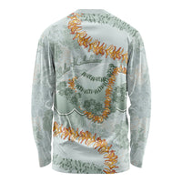 Hawaii Kaho'olawe Island Flowers Lei Long Sleeve Shirt Silver Hinahina Kū Kahakai