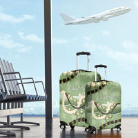Hawaii Molokai Island Flowers Lei Luggage Cover Kukui Nut Mossy Green