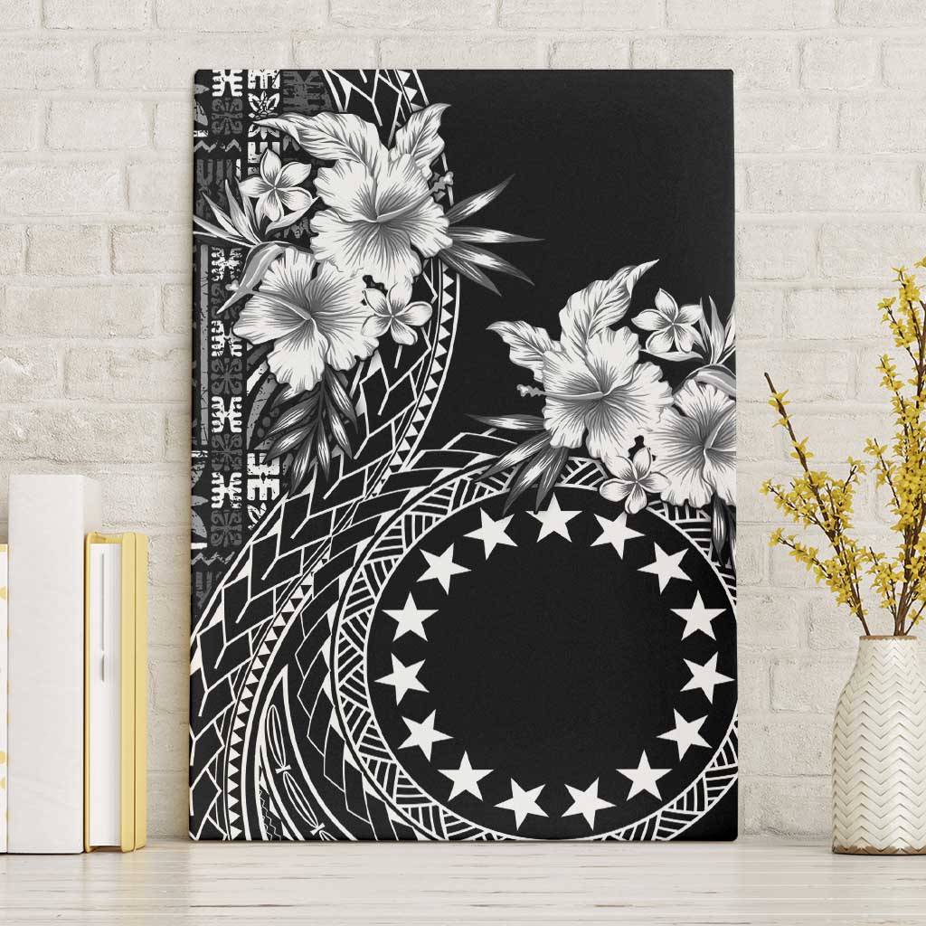 Kia Orana Cook Islands Canvas Wall Art Tiare and Stars LT7 Without Frame Black - Polynesian Pride