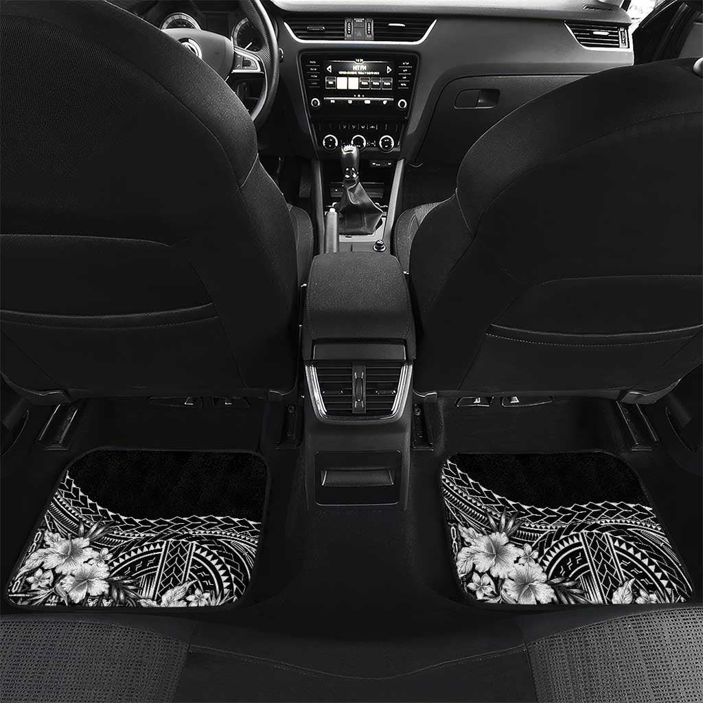Kia Orana Cook Islands Car Mats Tiare and Stars LT7 Set 2pcs - Back Black - Polynesian Pride