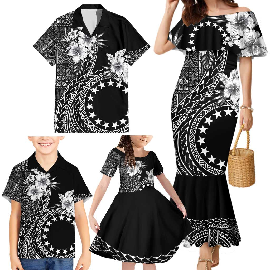 Kia Orana Cook Islands Family Matching Mermaid Dress and Hawaiian Shirt Tiare and Stars LT7 - Polynesian Pride