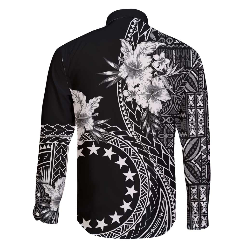 Kia Orana Cook Islands Family Matching Off Shoulder Maxi Dress and Hawaiian Shirt Tiare and Stars LT7 - Polynesian Pride