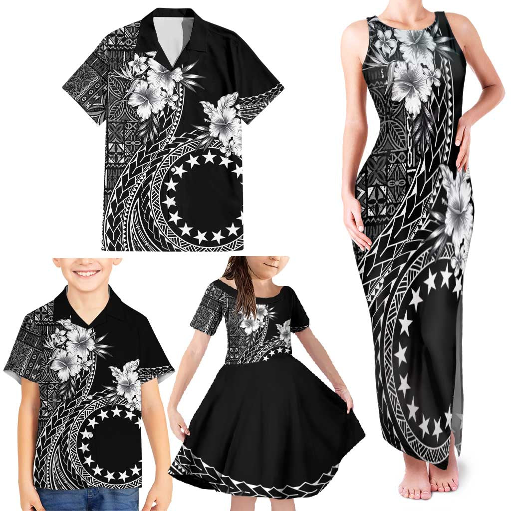 Kia Orana Cook Islands Family Matching Tank Maxi Dress and Hawaiian Shirt Tiare and Stars LT7 - Polynesian Pride