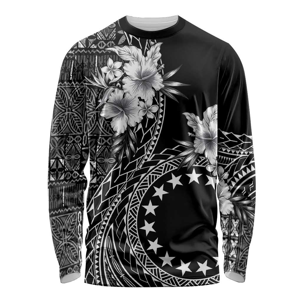 Kia Orana Cook Islands Long Sleeve Shirt Tiare and Stars