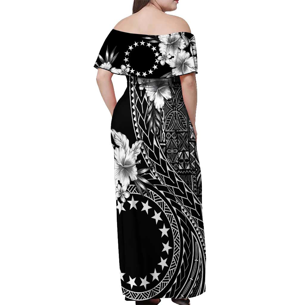 Kia Orana Cook Islands Off Shoulder Maxi Dress Tiare and Stars LT7 - Polynesian Pride