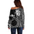 Kia Orana Cook Islands Off Shoulder Sweater Tiare and Stars