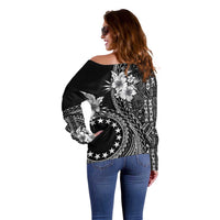 Kia Orana Cook Islands Off Shoulder Sweater Tiare and Stars