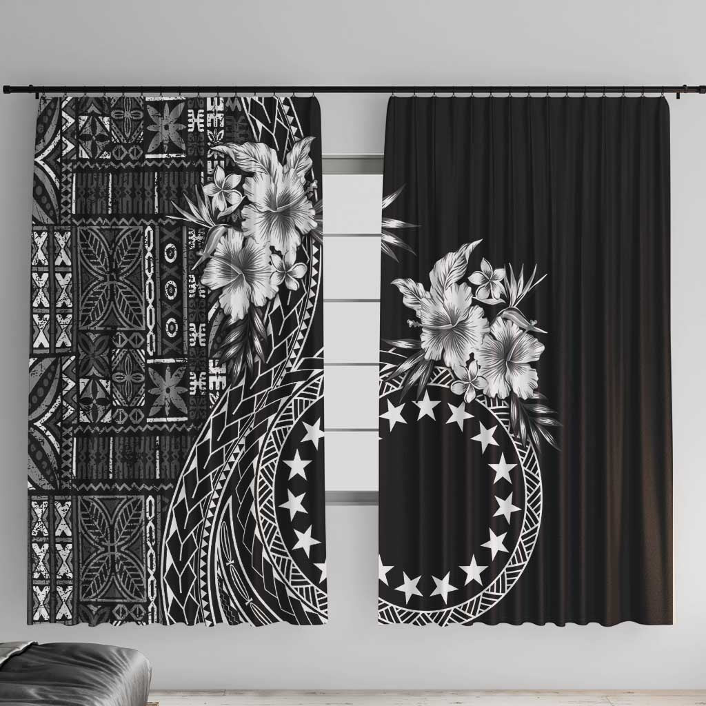 Kia Orana Cook Islands Window Curtain Tiare and Stars