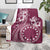 Kia Orana Cook Islands Blanket Tiare and Stars - Maroon