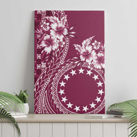 Kia Orana Cook Islands Canvas Wall Art Tiare and Stars - Maroon LT7 - Polynesian Pride