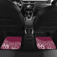 Kia Orana Cook Islands Car Mats Tiare and Stars - Maroon LT7 Set 2pcs - Back Maroon - Polynesian Pride
