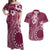 Kia Orana Cook Islands Couples Matching Off Shoulder Maxi Dress and Hawaiian Shirt Tiare and Stars - Maroon