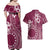 Kia Orana Cook Islands Couples Matching Off Shoulder Maxi Dress and Hawaiian Shirt Tiare and Stars - Maroon