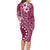 Kia Orana Cook Islands Family Matching Long Sleeve Bodycon Dress and Hawaiian Shirt Tiare and Stars - Maroon