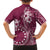 Kia Orana Cook Islands Family Matching Off The Shoulder Long Sleeve Dress and Hawaiian Shirt Tiare and Stars - Maroon