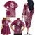 Kia Orana Cook Islands Family Matching Off The Shoulder Long Sleeve Dress and Hawaiian Shirt Tiare and Stars - Maroon