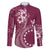 Kia Orana Cook Islands Family Matching Off The Shoulder Long Sleeve Dress and Hawaiian Shirt Tiare and Stars - Maroon