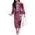 Kia Orana Cook Islands Family Matching Off The Shoulder Long Sleeve Dress and Hawaiian Shirt Tiare and Stars - Maroon